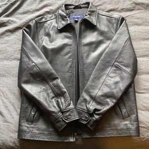 Black leather jacket